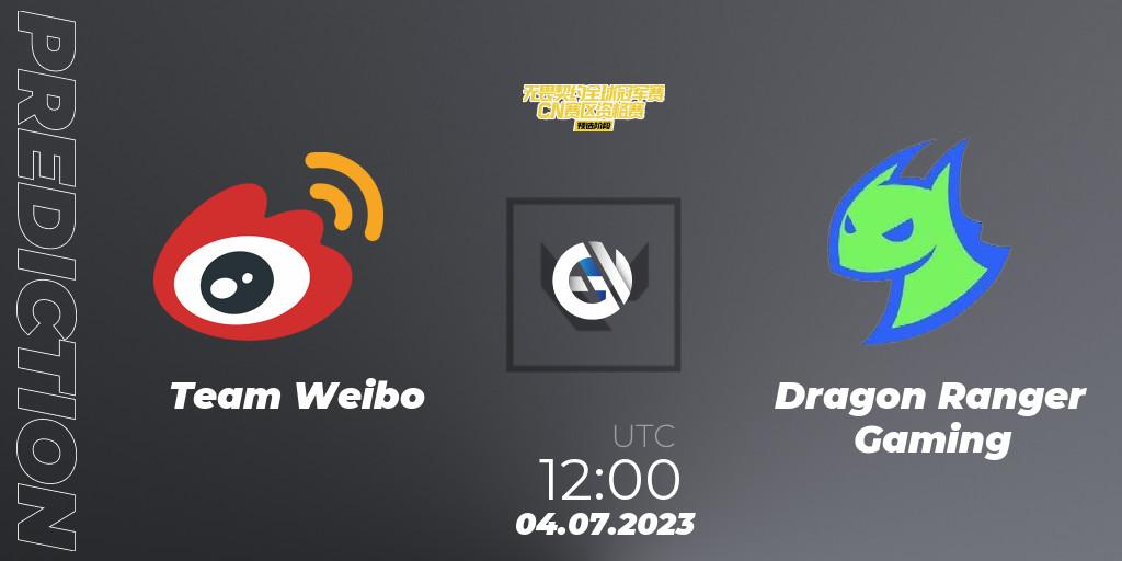 Team Weibo - Dragon Ranger Gaming: ennuste. 04.07.23, VALORANT, VALORANT Champions Tour 2023: China Qualifier