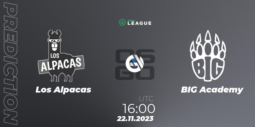 Los Alpacas - BIG Academy: ennuste. 22.11.2023 at 16:00, Counter-Strike (CS2), ESEA Season 47: Advanced Division - Europe