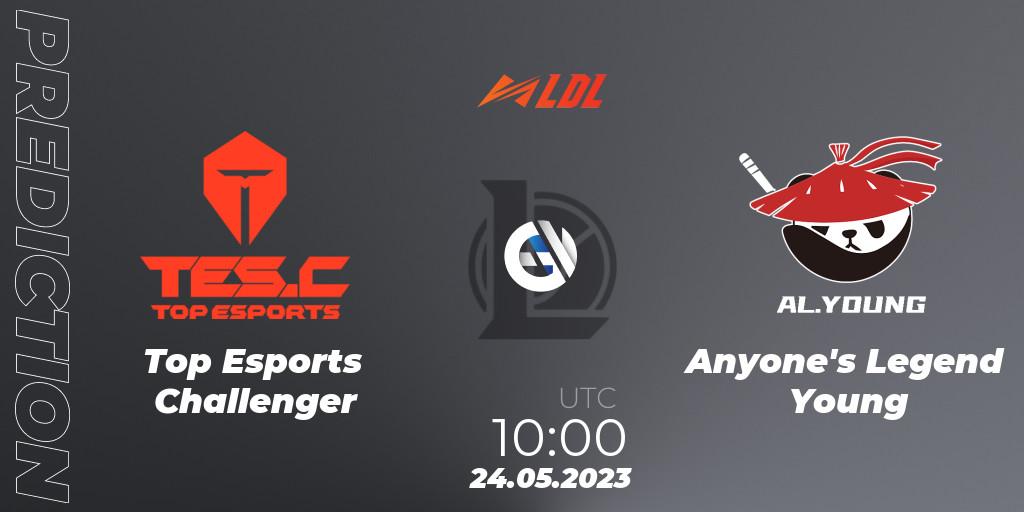 Top Esports Challenger - Anyone's Legend Young: ennuste. 24.05.2023 at 08:00, LoL, LDL 2023 - Regular Season - Stage 2
