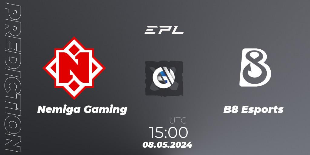 Nemiga Gaming - B8 Esports: ennuste. 08.05.2024 at 16:00, Dota 2, European Pro League Season 18