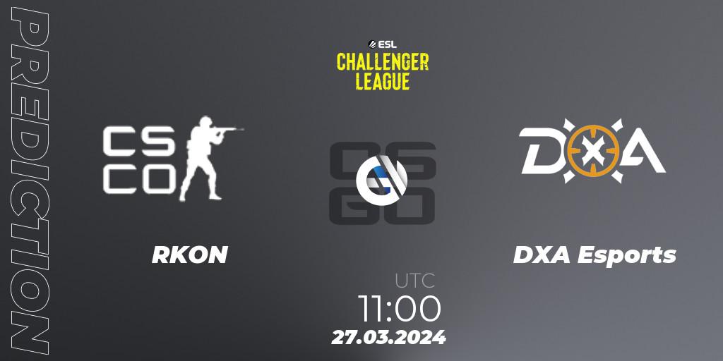 RKON - DXA Esports: ennuste. 27.03.2024 at 11:00, Counter-Strike (CS2), ESL Challenger League Season 47: Oceania