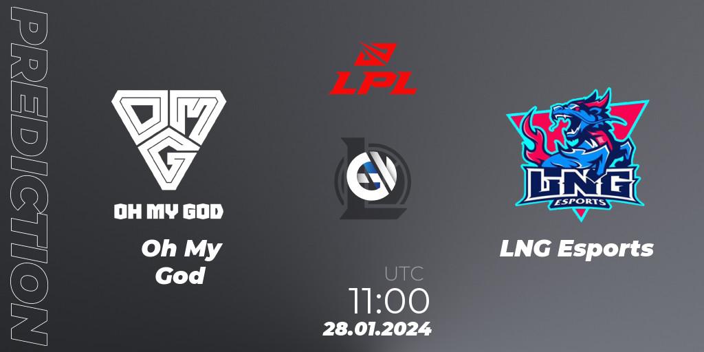 Oh My God - LNG Esports: ennuste. 28.01.24, LoL, LPL Spring 2024 - Group Stage