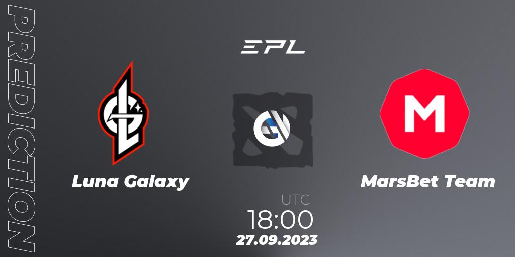 Luna Galaxy - MarsBet Team: ennuste. 28.09.2023 at 15:08, Dota 2, European Pro League Season 12