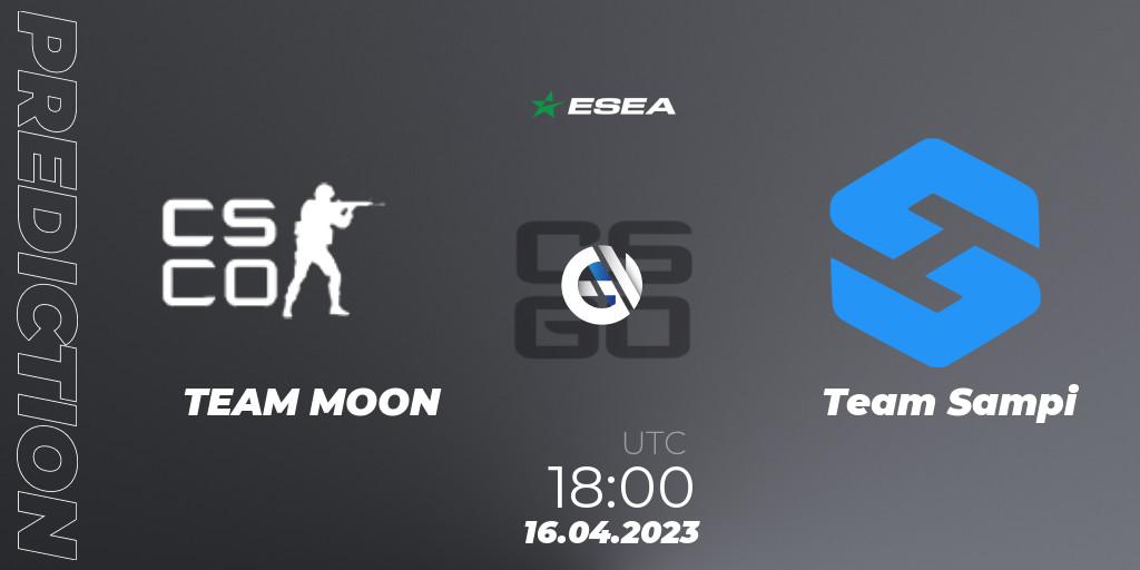 TEAM MOON - Team Sampi: ennuste. 26.04.2023 at 16:00, Counter-Strike (CS2), ESEA Season 45: Advanced Division - Europe