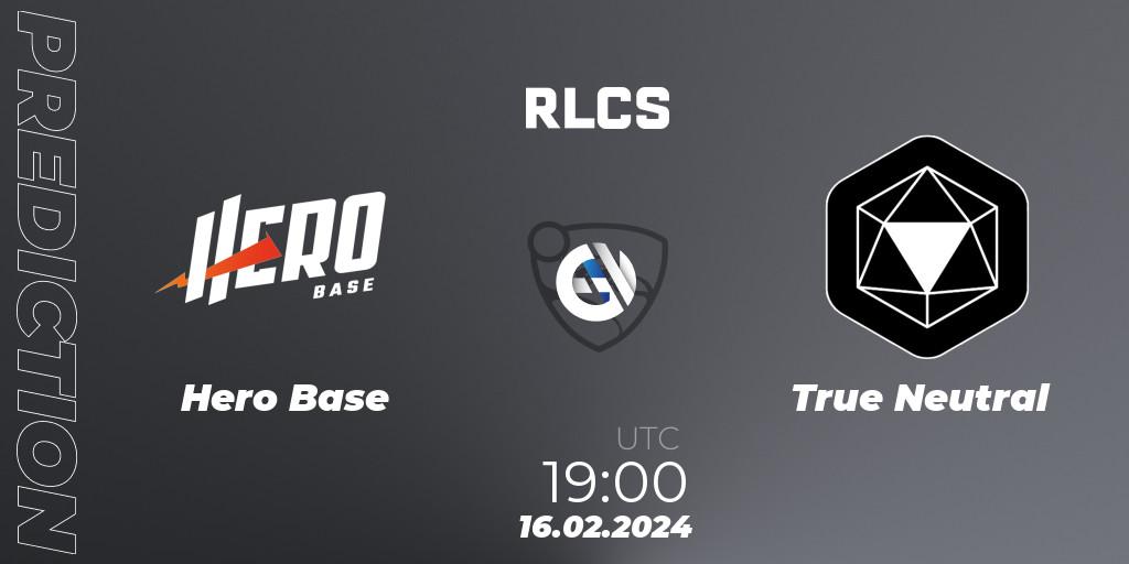 Hero Base - True Neutral: ennuste. 16.02.2024 at 19:00, Rocket League, RLCS 2024 - Major 1: SAM Open Qualifier 2