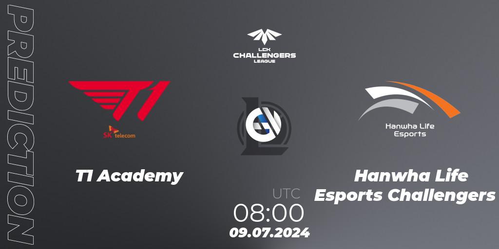 T1 Academy - Hanwha Life Esports Challengers: ennuste. 09.07.2024 at 08:00, LoL, LCK Challengers League 2024 Summer - Group Stage