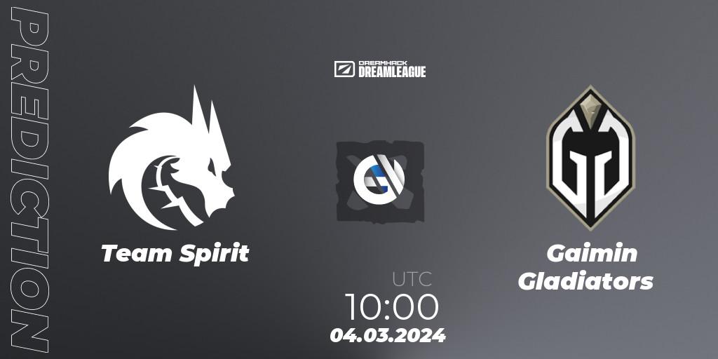 Team Spirit - Gaimin Gladiators: ennuste. 04.03.2024 at 09:55, Dota 2, DreamLeague Season 22