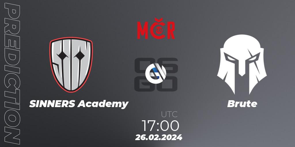 SINNERS Academy - Brute: ennuste. 26.02.2024 at 17:00, Counter-Strike (CS2), Tipsport Cup Winter 2024: Closed Qualifier