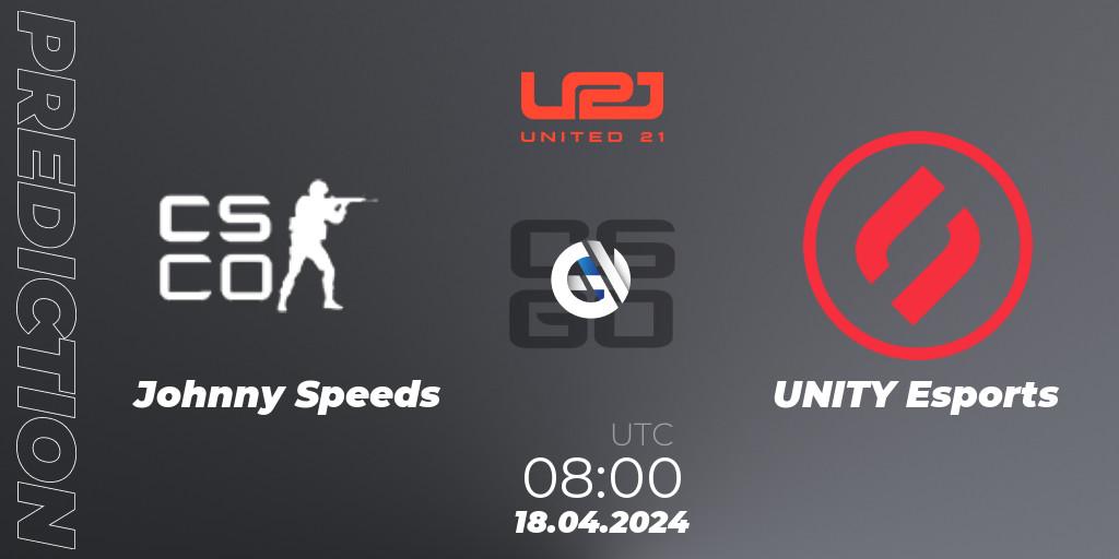 Johnny Speeds - UNITY Esports: ennuste. 18.04.24, CS2 (CS:GO), United21 Season 14