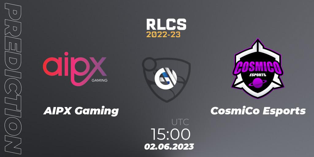 AIPX Gaming - CosmiCo Esports: ennuste. 09.06.23, Rocket League, RLCS 2022-23 - Spring: Sub-Saharan Africa Regional 3 - Spring Invitational