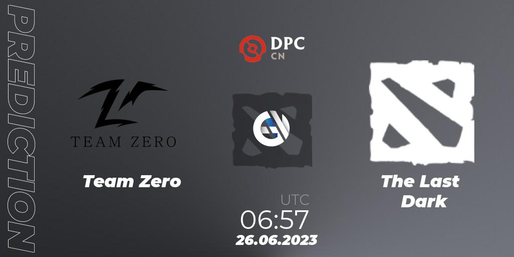 Team Zero - The Last Dark: ennuste. 26.06.2023 at 06:57, Dota 2, DPC 2023 Tour 3: CN Division II (Lower)