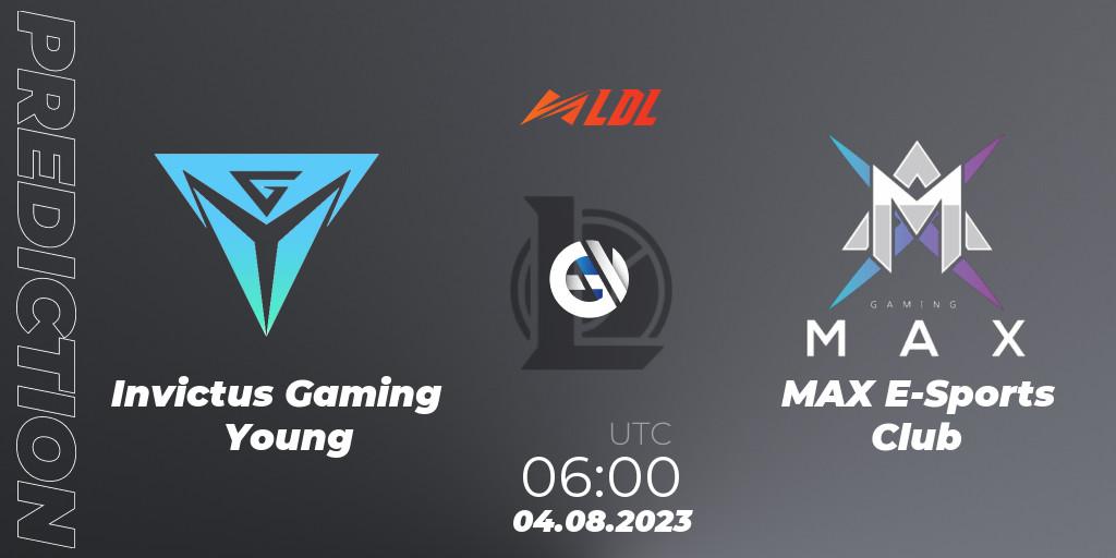 Invictus Gaming Young - MAX E-Sports Club: ennuste. 04.08.2023 at 06:00, LoL, LDL 2023 - Playoffs