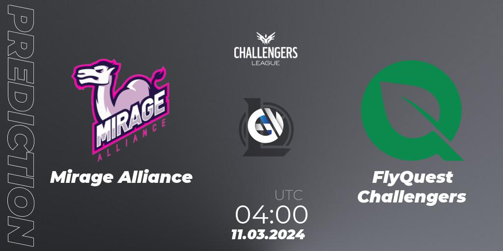 Mirage Alliance - FlyQuest Challengers: ennuste. 11.03.24, LoL, NACL 2024 Spring - Group Stage