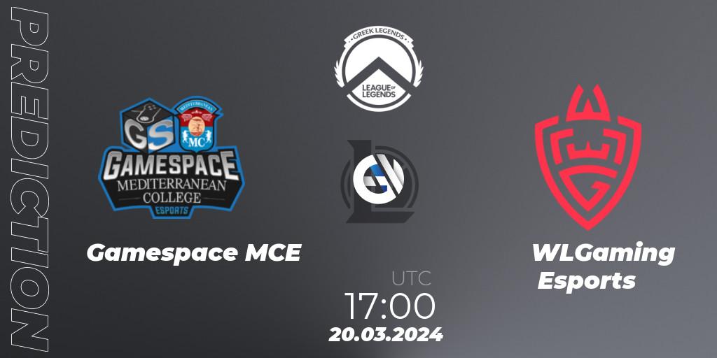Gamespace MCE - WLGaming Esports: ennuste. 20.03.2024 at 17:00, LoL, GLL Spring 2024