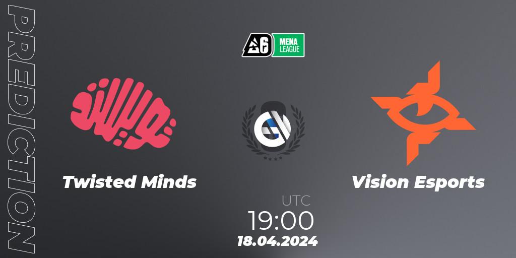 Twisted Minds - Vision Esports: ennuste. 18.04.2024 at 19:00, Rainbow Six, MENA League 2024 - Stage 1