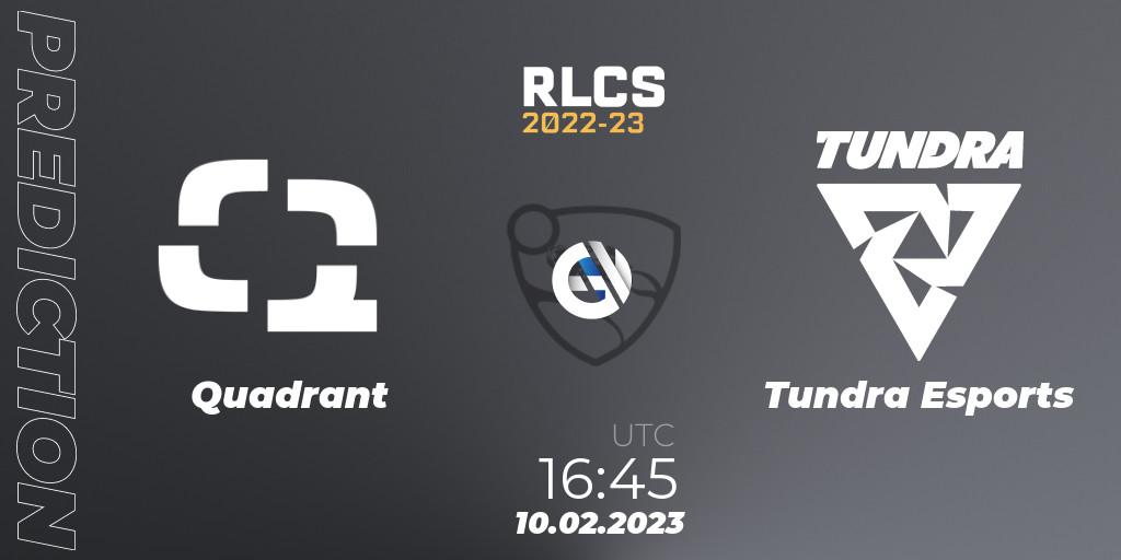 Quadrant - Tundra Esports: ennuste. 10.02.2023 at 16:45, Rocket League, RLCS 2022-23 - Winter: Europe Regional 2 - Winter Cup