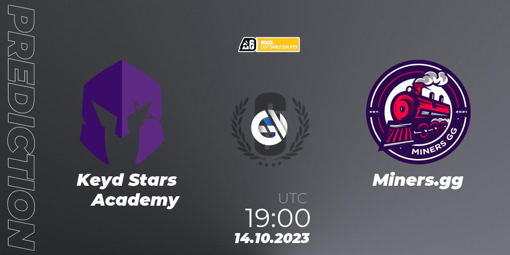 Keyd Stars Academy - Miners.gg: ennuste. 14.10.2023 at 19:00, Rainbow Six, Brazil League 2023 - Stage 2 - Last Chance Qualifiers