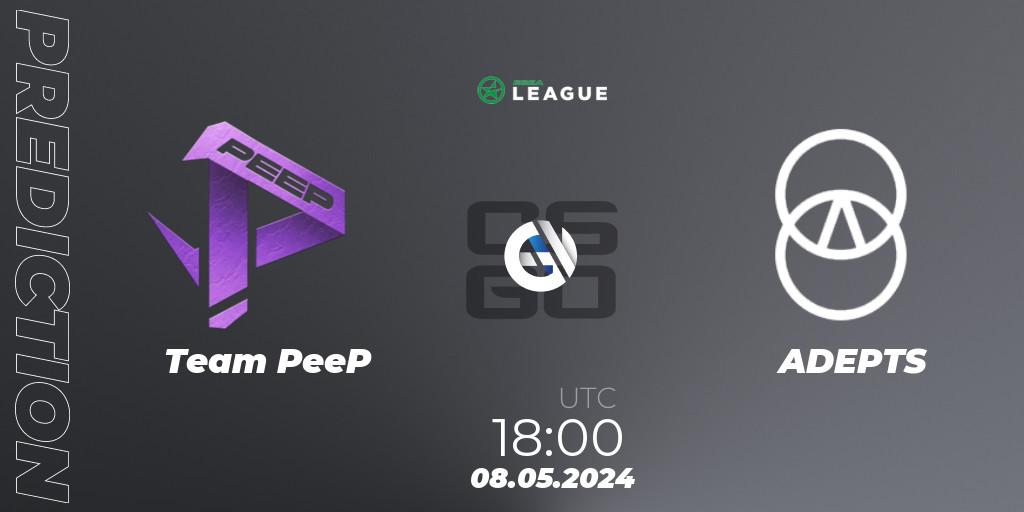 Team PeeP - ADEPTS: ennuste. 08.05.2024 at 18:00, Counter-Strike (CS2), ESEA Season 49: Advanced Division - Europe