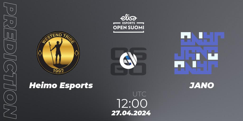 Heimo Esports - JANO: ennuste. 27.04.24, CS2 (CS:GO), Elisa Open Suomi Season 6