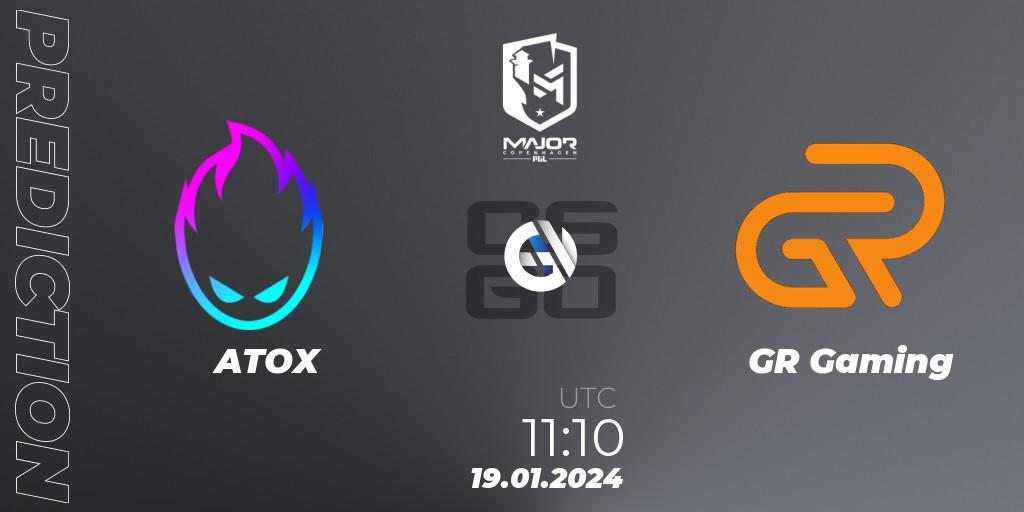 ATOX - GR Gaming: ennuste. 19.01.2024 at 11:10, Counter-Strike (CS2), PGL CS2 Major Copenhagen 2024 East Asia RMR Closed Qualifier