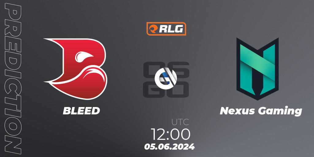 BLEED - Nexus Gaming: ennuste. 05.06.2024 at 12:00, Counter-Strike (CS2), RES European Series #5