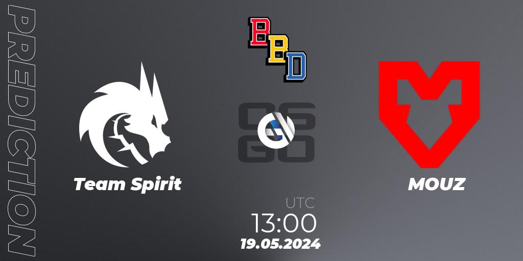Team Spirit - MOUZ: ennuste. 19.05.2024 at 13:00, Counter-Strike (CS2), BetBoom Dacha Belgrade 2024