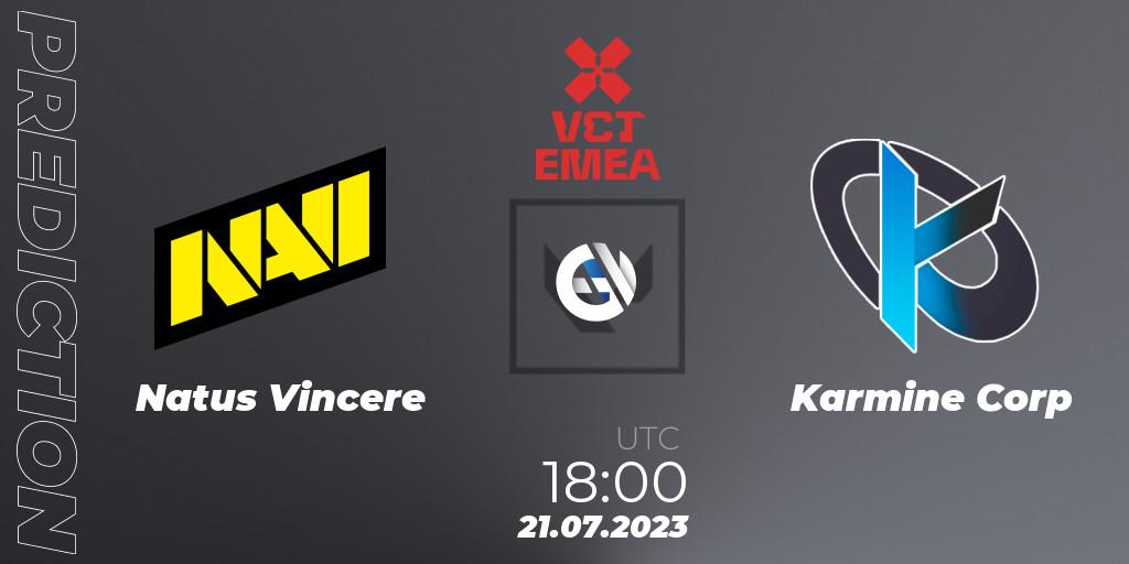 Natus Vincere - Karmine Corp: ennuste. 21.07.2023 at 17:35, VALORANT, VALORANT Champions Tour 2023: EMEA Last Chance Qualifier