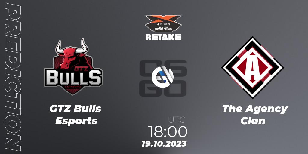 GTZ Bulls Esports - The Agency Clan: ennuste. 19.10.23, CS2 (CS:GO), Circuito Retake Season 7: Take #2