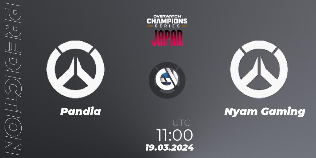 Pandia - Nyam Gaming: ennuste. 19.03.2024 at 12:00, Overwatch, Overwatch Champions Series 2024 - Stage 1 Japan