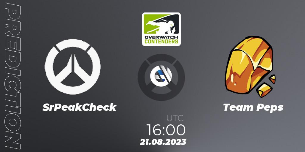 SrPeakCheck - Team Peps: ennuste. 21.08.2023 at 16:00, Overwatch, Overwatch Contenders 2023 Summer Series: Europe