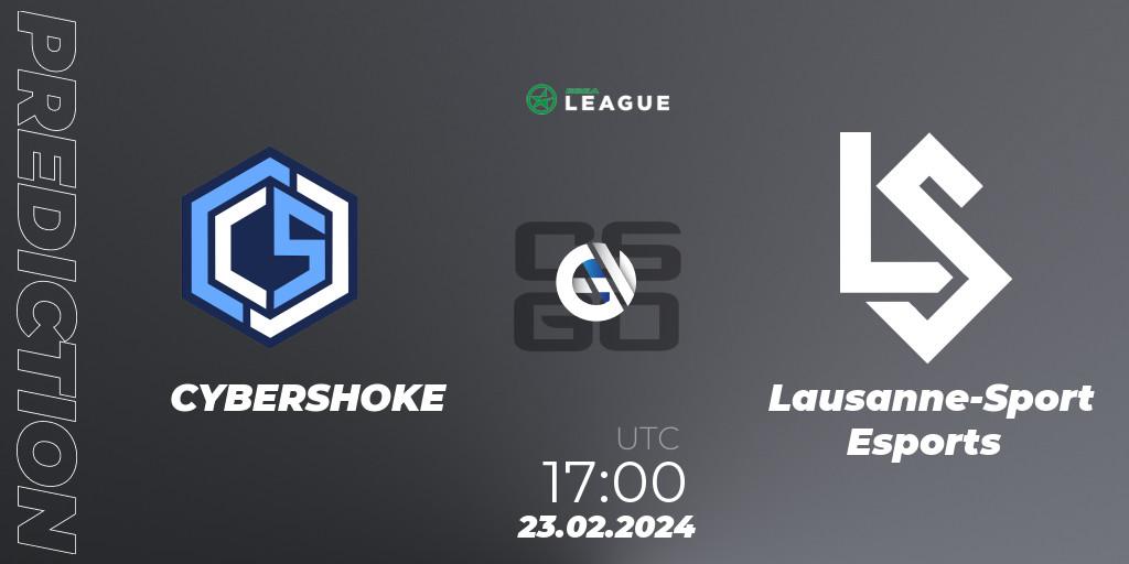 CYBERSHOKE - Lausanne-Sport Esports: ennuste. 23.02.2024 at 17:00, Counter-Strike (CS2), ESEA Season 48: Advanced Division - Europe