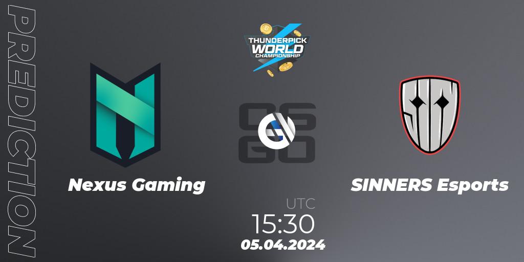 Nexus Gaming - SINNERS Esports: ennuste. 05.04.24, CS2 (CS:GO), Thunderpick World Championship 2024: European Series #1