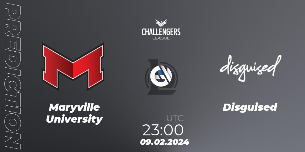 Maryville University - Disguised: ennuste. 09.02.2024 at 23:00, LoL, NACL 2024 Spring - Group Stage