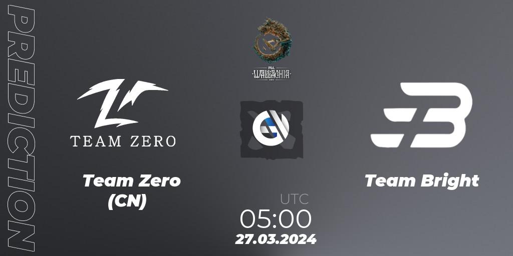 Team Zero (CN) - Team Bright: ennuste. 27.03.24, Dota 2, PGL Wallachia Season 1: China Closed Qualifier