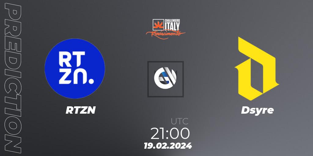 RTZN - Dsyre: ennuste. 19.02.24, VALORANT, VALORANT Challengers 2024 Italy: Rinascimento Split 1