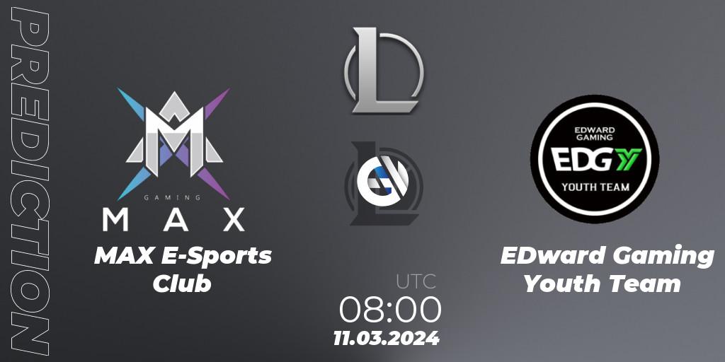 MAX E-Sports Club - EDward Gaming Youth Team: ennuste. 11.03.24, LoL, LDL 2024 - Stage 1