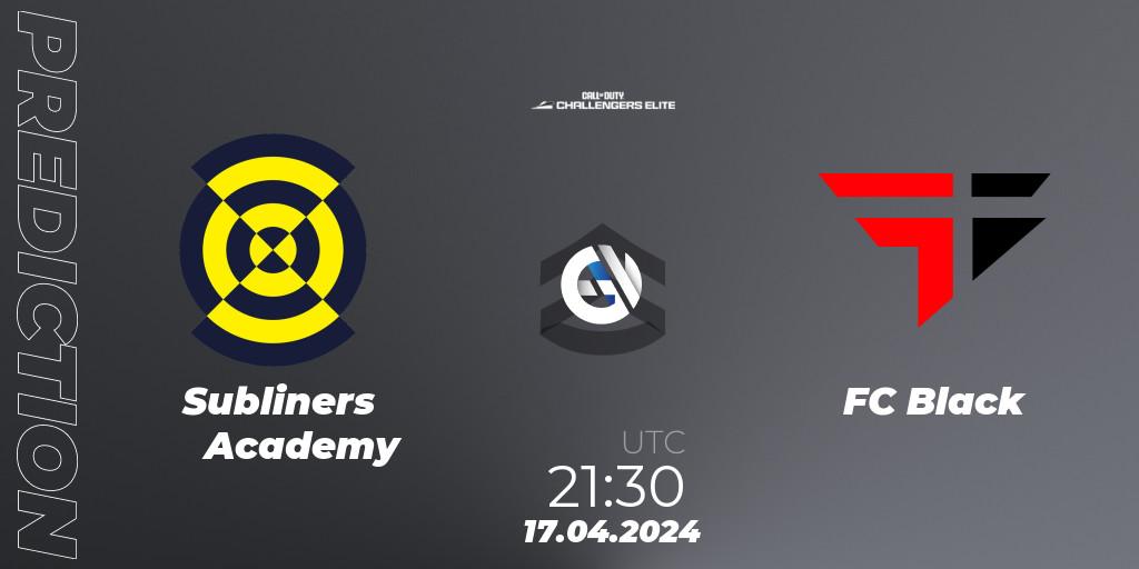 Subliners Academy - FC Black: ennuste. 17.04.2024 at 21:30, Call of Duty, Call of Duty Challengers 2024 - Elite 2: NA