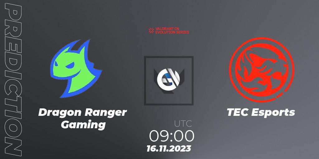 Dragon Ranger Gaming - TEC Esports: ennuste. 16.11.2023 at 09:00, VALORANT, VALORANT China Evolution Series Act 3: Heritability