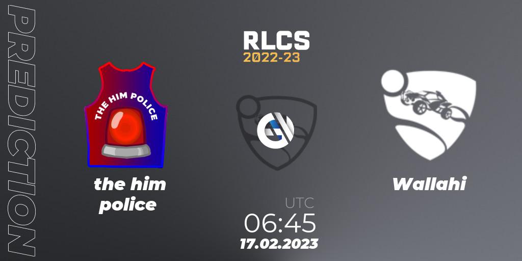 the him police - Wallahi: ennuste. 17.02.2023 at 06:45, Rocket League, RLCS 2022-23 - Winter: Oceania Regional 2 - Winter Cup