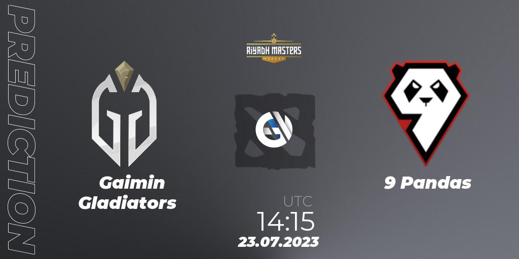 Gaimin Gladiators - 9 Pandas: ennuste. 23.07.2023 at 14:30, Dota 2, Riyadh Masters 2023 - Group Stage