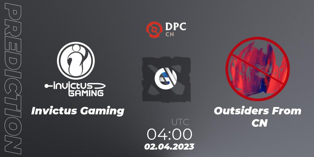 Invictus Gaming - Outsiders From CN: ennuste. 02.04.23, Dota 2, DPC 2023 Tour 2: China Division I (Upper)