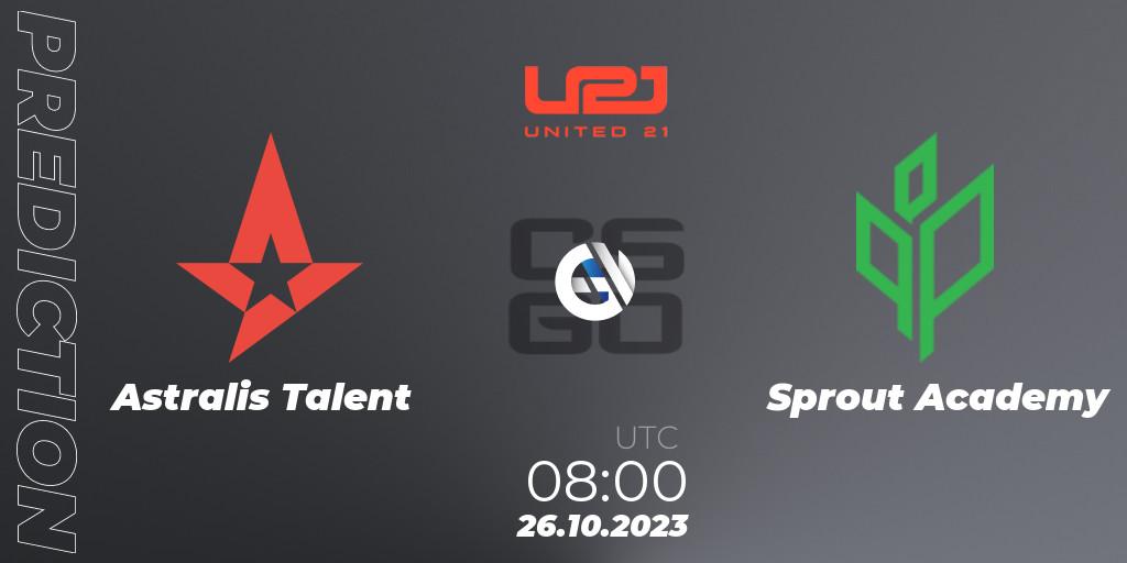 Astralis Talent - Sprout Academy: ennuste. 26.10.2023 at 08:00, Counter-Strike (CS2), United21 Season 7