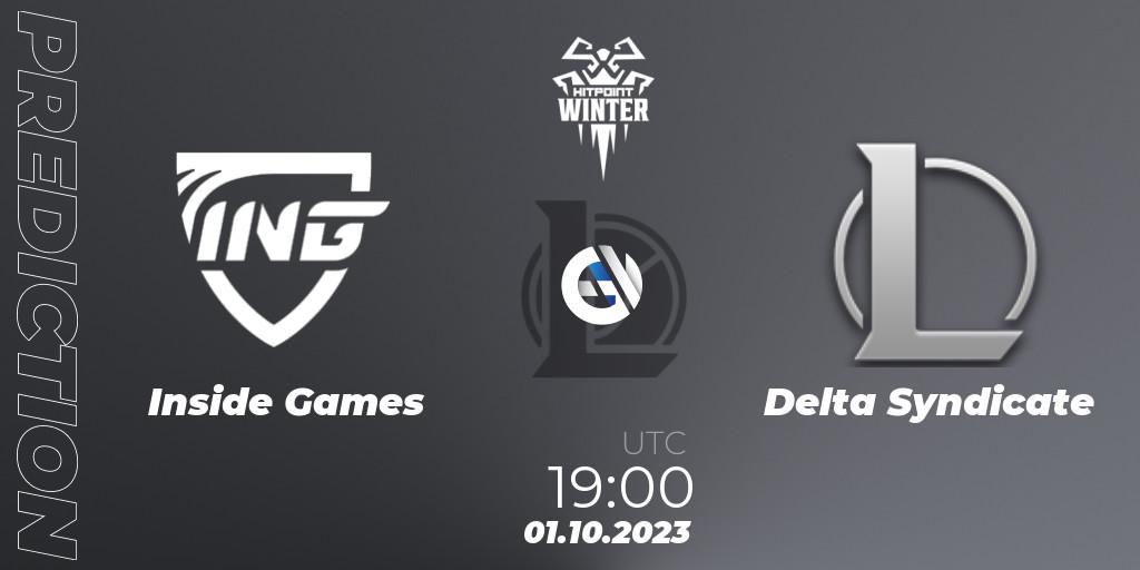 Inside Games - Delta Syndicate: ennuste. 01.10.23, LoL, Hitpoint Masters Winter 2023 - Group Stage