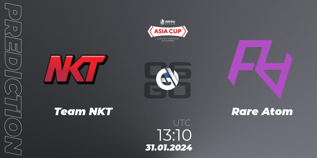 Team NKT - Rare Atom: ennuste. 31.01.2024 at 13:10, Counter-Strike (CS2), 5E Arena Asia Cup Spring 2024 - BLAST Premier Qualifier