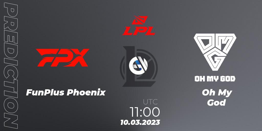 FunPlus Phoenix - Oh My God: ennuste. 10.03.2023 at 11:00, LoL, LPL Spring 2023 - Group Stage