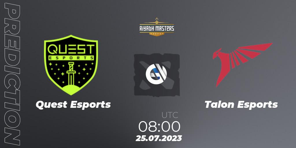 PSG Quest - Talon Esports: ennuste. 25.07.2023 at 08:05, Dota 2, Riyadh Masters 2023