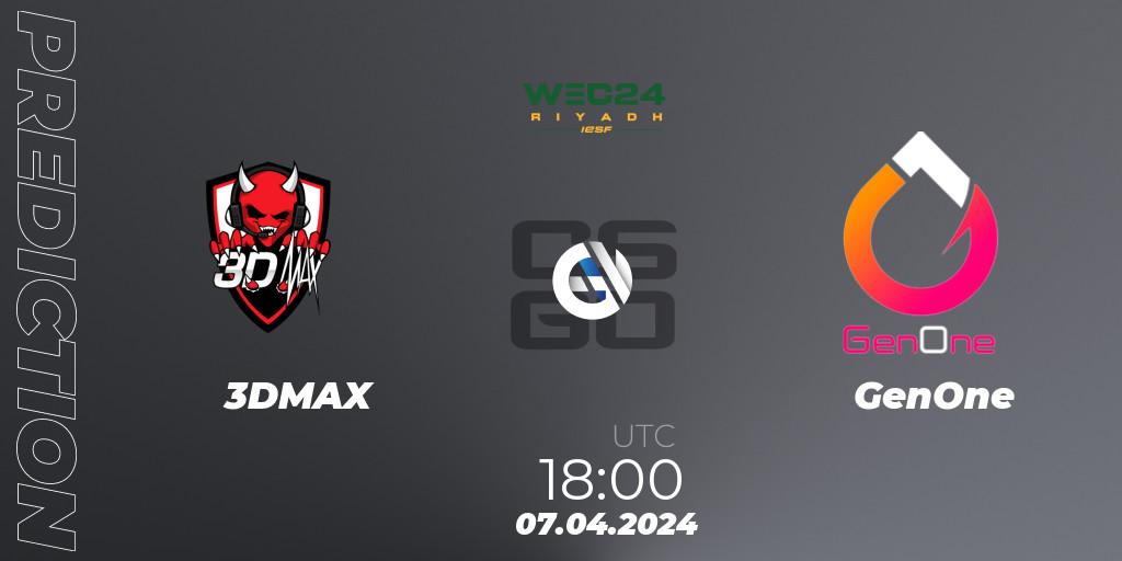 3DMAX - GenOne: ennuste. 07.04.24, CS2 (CS:GO), IESF World Esports Championship 2024: French Qualifier