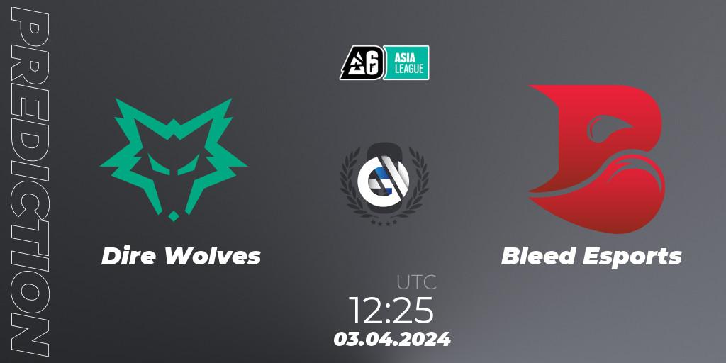Dire Wolves - Bleed Esports: ennuste. 03.04.24, Rainbow Six, Asia League 2024 - Stage 1