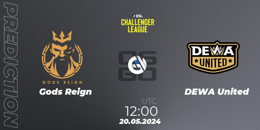 Gods Reign - DEWA United: ennuste. 20.05.2024 at 12:00, Counter-Strike (CS2), ESL Challenger League Season 47: Asia