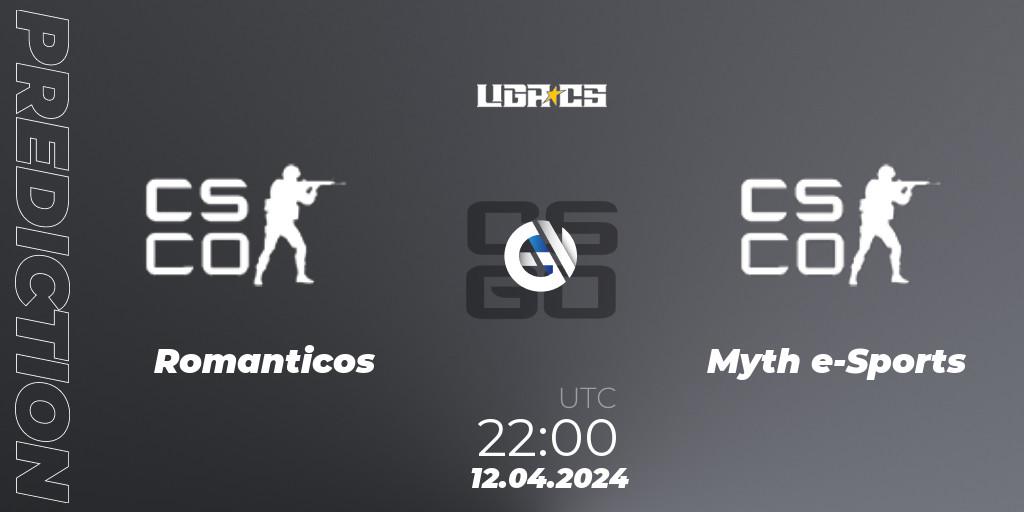 Romanticos - Myth e-Sports: ennuste. 12.04.2024 at 22:00, Counter-Strike (CS2), LIGA CS: Summer 2024